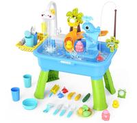 GGRH Mesa de agua mejorada 2026 para niños de 1 a 3 años - Juguetes al aire última intervensión para niños de 4 a 8 años con bomba, juguetes de piscina para actividades sensoriales de verano, juguete