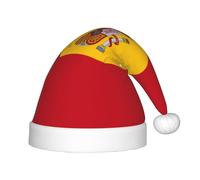 GGsdaf Sombreros de Navidad con patrón de bandera española para niños, adecuados para disfraces de Navidad, regalos de fiesta y trajes de vacaciones.