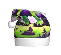 GGsdaf Sombreros de Papá Noel con patrones de dinosaurios verdes: perfectos para fiestas de Navidad, celebraciones de Año Nuevo y decoraciones de fiesta de empresa