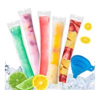 GGUFAY 100 piezas Ice Cube Bolsas desechables, con embudo de silicona, para uso único, bolsas de hielo, herramienta de bebida de verano