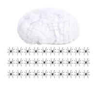 GGUFAY 100g Telarañas Halloween, 30 Piezas Araña Halloween, Miedo Arañas, Natural Tela de Araña, para Decoraciones de Casas Embrujadas, Fiestas, Jardines, áReas Interiores y Exteriores