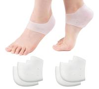 GGUFAY 2 Pares Taloneras Silicona, Taloneras Fascitis Plantar Tobilleras de Silicona Transpirables, Protector Talon para Aliviar Talones Dolor Seco Agrietado, Antirroces y Ampollas