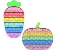 GGUFAY 2 Pcs Pop it Fidget Toy, Juguete Antiestrés Sensorial, Silicona Sensorial Fidget Juguete, Aliviar el Estrés y la Ansiedad, Cumpleaños Regalos para Fiestas, para Adultos y Niños