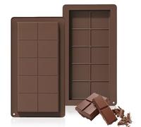 GGUFAY 2 Piezas Molde de Silicona para Dubai Chocolate,Molde Chocolate Tableta Profunda,Molde de Barra de Chocolate,Sin BPA,Molde de Chocolate Profundo para Bombones