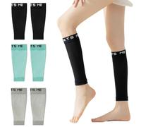 GGUFAY 3 Pares de Calcetines de Compresión para la Pantorrilla, Calcetines de Soporte para Hombres y Mujeres, Calcetines de Compresión para Deportes, Senderismo, Viajar, Ciclismo, Correr (2)