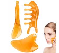 GGUFAY 3pz Piedra Gua Sha Facial y Rodillo Jade Autentico, Masajeador Facial Antiarrugas, Skincare Kit para Cara