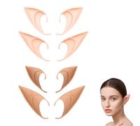 GGUFAY 4 Pares Orejas de Elfo, Orejas de Hada Orejas de Elfo de Látex Accesorios para Vestir Elfos para Cosplay, Halloween, Carnaval, Fiesta de Anime, 2 Tamaños (Claro, Oscuro)