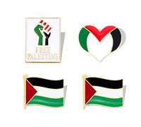 GGUFAY 4 Pcs Broche de Bandera de Palestina, Pines de Bandera de Palestina, Insignia a Granel, Bandera de Palestina, Pines de Solapa para Sombrero, Ropa, Mochila, Insignia esmaltada