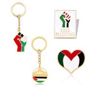 GGUFAY 4 Pcs Broches y Colgantes de Bandera de Palestina, Pines de Bandera de Palestina, Insignia a Granel, Bandera de Palestina, Pines de Solapa para Sombrero, Ropa, Mochila, Insignia esmaltada