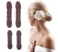 GGUFAY 4 Piezas Pelo Moño Maker,Herramientas de Peinado para Moños, Pinza de Esponja para Peinar el Cabello Donut Herramienta de Rosquilla de Giratoria,2 Grandes y 2 Pequeños (Marrón)