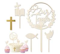 GGUFAY 5 Decoracion Tarta Comunion, Decoracion Bautizo, Topper mi Primera Comunion, Decoracion Tarta Bautizo, Cake Topper Comunion, para la Decoracion de Bautizos, Primeras Comuniones, Cumpleaños