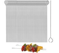 GGUFAY 50 Piezas Brochetas de Acero Inoxidable, 25 cm Pinchos Barbacoa, Pinchos para Barbacoa Reutilizables, Brochetas de la Parrilla, para Hoguera o Barbacoa