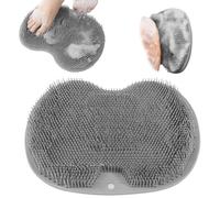 GGUFAY Almohadilla de Masaje de Silicona Antideslizante,Masajeador de Pies Para Ducha, Goma de Ducha para Pies y Espalda, Cepillo de Ducha para Pies, Limpia, Exfolia y Masajea(Gris Oscuro)