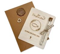 GGUFAY Confezione Per Regali In Denaro Per Cresima, 13 X 10 cm, Regalo Per Ragazzi E Ragazze, Regalo Per Denaro, Confezione In Legno, Idea Originale Per Regalare Denaro, Fatto A Mano