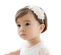GGUFAY Diadema blanca para bebé, diadema elástica floral, accesorio para la foto, accesorios para fotografía de bebé, accesorios para recién nacidos