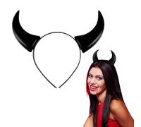 GGUFAY Diadema de cuernos de diablo negro, Orejas de vampiro Devil Ears para disfraz de fiesta, Tocado para hombre y mujer, Accesorios para el pelo para Halloween, carnaval y carnaval