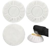 GGUFAY Fundas Pulidoras De Lana De Cordero, Para Pulidoras De 220mm-250mm, Perfectas Para Cuidado De Pintura De AutomóViles, Para Pulidoras De AutomóVil A BateríA Einhell Ce-Cb 18/254 Li, 4 Piezas