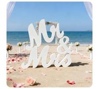 GGUFAY Mr & Mrs Letras de Madera para Decoración de Bodas, Mr & Mrs Wedding Table Decoración, para Boda, Regalo, Decoración del Hogar