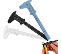 GGUFAY Paquete de 3 calibradores Vernier de plástico de 150 mm para joyería, Estudiantes, Oficina, hogar (Blanco, Azul, Negro)