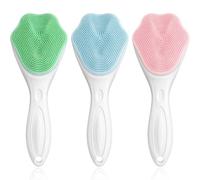 GGUFAY Paquete De 3 Silicona Cepillos Limpieza Facial Manual Con Mango Cepillo Facial Limpiador Exfoliante Cepillo Facial Depurador Facial Para Limpieza Poros Para Todo Tipo Piel