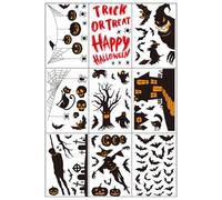 GGUFAY Pegatinas Decoracion Halloween, 9 Hojas Halloween Ventana Puerta Pegatinas, Calabaza Murciélago Fantasma Vampiro Bruja para Ventanas, Pegatinas Casa Embrujada