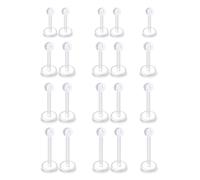 GGUFAY Pendiente de Cartílago Transparente 20 Piezas 16G Transparente Bioflex Flexible Tragus Retenedor Anillos de Labios Nariz Oreja Helix Pendiente