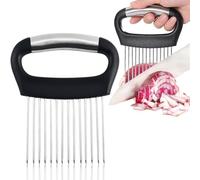 GGUFAY Rebanador de Cebolla de Acero Inoxidable, Rebanado de Verduras, Agujas de Cebolla, Rebanado de Verduras,Rebanado de limón,Adecuado para Cortar Carne, Verduras, Frutas