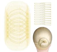 GGUFAY Redecillas Invisibles de Nylon, 20 Redecilla Moño Niña con 40 piezas Horquillas Pelo,Redecilla Moño Ballet Niña,Accesorio de Peinado para Fijar Pelo en Cabeza de Ballet(Beige)