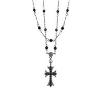 GGUFAY Señoras Cruz Collar, Multi Capas Cruz Colgante Cadena Elegante Collar para Mujer, Joyería Cristiana Señoras de alta calidad de joyería de moda de regalo con diseños de la Cruz
