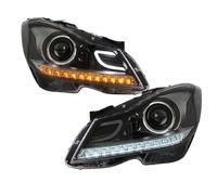 Ggwqfuh Faro Principal Para Benz W204 2011-2014 C180 C200 Y C260 Faros Delanteros LED DRL Con Lente De Proyector Bi-Xenón Juego Faros Delanteros