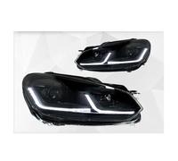 Ggwqfuh Faro Principal Para VW Para Golf 6 Para MK6 2009-2012 Faros Delanteros LED DRL Señal De Giro Luz Alta Lente Proyector Angel Eye Juego Faros Delanteros(Left Hand Drive,Black Samurai LED)