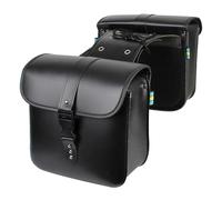 Ggwqoops Motocicleta Bolsa Trasera Bolsas Laterales para Motocicleta Estuche Almacenamiento Maleta Depósito Combustible Accesorios Cuero Sintético(Black)