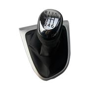 Ggwqoops Pomo Palanca Marchas Para Clio 4 IV MK4 2012-2019 LHD 5/6 Perilla De Cambio Velocidad Cubierta Bota Polaina Cabezal Con Antipolvo Caja Cambios(Chrome 6 Speed)