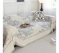 GGWYBAFS Funda de sofá de Tela de Cobertura Total Universal for Las Cuatro Estaciones, Funda de sofá/Toalla de Chenilla con Estampado de árbol de Laurel.(Gray,180 * 130cm/70.9 x 51in)