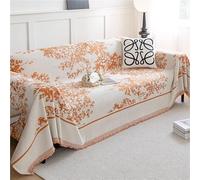 GGWYBAFS Funda de sofá de Tela de Cobertura Total Universal for Las Cuatro Estaciones, Funda de sofá/Toalla de Chenilla con Estampado de árbol de Laurel.(Orange,180 * 130cm/70.9 x 51in)