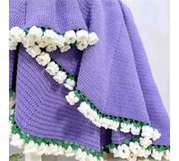 GGWYBAFS Handmade Rose Flower Crochet Blanket - Lightweight Summer Throw Blanket, Machine Washable，Suitable for Bedroom and Bohemian Decor(Style 3,100cm)