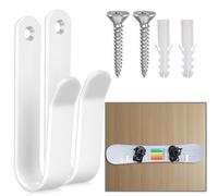 GGXZHT 2piezas Soporte de Pared para Snowboard, Estante de Exhibición para Snowboard, Acero Fuerte Snowboard Wall Mount para Habitación Garaje (Blanco)