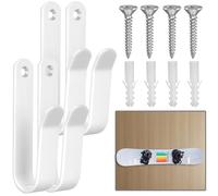 GGXZHT 4piezas Soporte de Pared para Snowboard, Estante de Exhibición para Snowboard, Acero Fuerte Snowboard Wall Mount para Habitación Garaje (Blanco)