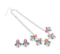 GGYTMQL 1 juego de collar y pendientes de estilo étnico para mujer, accesorios de joyería boho para bodas, cumpleaños y ocasiones especiales para novias y amantes de la moda