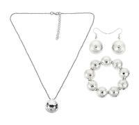 GGYTMQL 1 juego de joyas de discoteca, collar, pulsera, pendientes para fiestas, elegantes decoraciones de cuello y muñecas, accesorios de moda para aniversarios, cumpleaños, bodas, bodas