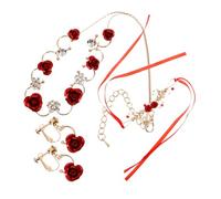 GGYTMQL 1 juego de joyas elegantes de boda para mujer, collar y pendientes de diamantes de imitación con diseño de accesorio nupcial para ceremonias y eventos formales