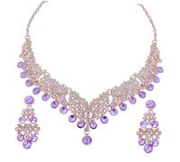 GGYTMQL 1 juego de joyas para mujer, collar de diamantes de imitación, pendientes para bodas, uso diario, accesorios elegantes, para ella