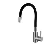 GGYTMQL 1 PCS Cocina grifo de acero inoxidable de acero inoxidable fregadero de cocina flexible grifo de agua caliente y fría mezcla grúa giratoria de 360 grales (A1114GN-T1)