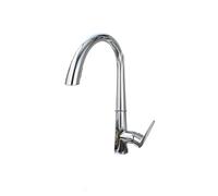 GGYTMQL 1 PCS Faucet de cocina con pulverizador pullado Polisco Cromo Mango único Facil de fregadero de cocina alta curva con 2 grifos para mezcladores de funciones (C)