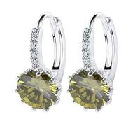 GGYTMQL 12 Estilo Opcional Trendy Silver 925 Joyas Gémicas Pendientes para mujeres Gotas de oído de estilo corto con fiesta de circón de 10 mm