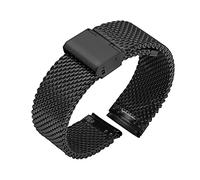 GGYTMQL 18 mm 20 mm 22 mm de 24 mm universal BANDS Releing Releating Watch Boda de malla Mole de acero inoxidable Pulsera de muñeca de muñeca Negro