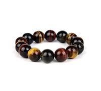 GGYTMQL 1pc Fashion Natural Stone Tiger Ojo Brazalete de 14 mm Adecuado para la Piedra Natural del hogar