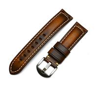 GGYTMQL 20 mm 22 mm 24 mm 26 mm hecho a mano marrón italiano zwart azul vintage genuino band de cuero correa compatible con huawei men watchband