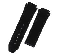 GGYTMQL 25 mm*Banda de reloj de calidad de 19 mm Reemplazo de correa de cuero de goma compatible con banda de vigilancia Accesorios de hebilla plegable para fusión para fusión