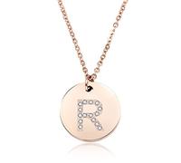 GGYTMQL 26 Letras Collar Mujeres Plateadas Plateadas Alfabeto Round Alphabet Choker Joya Regalo para niña